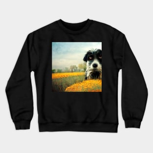 Dog portrait as he looks unhappy about something. Crewneck Sweatshirt